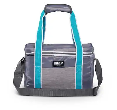 12 Can Heritage Lunch Companion Cooler Bag Gray And Teal Adjustable New • $16.60