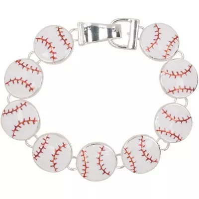 NEW America's Favorite Sport Pastime Baseball Magnetic Clasp Bracelet In Enamel • $6.50