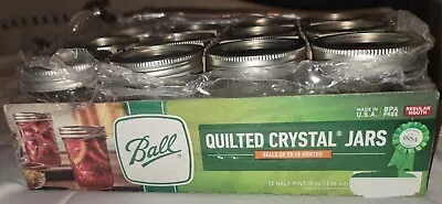 Ball Quilted Crystal Class Mason Jars Regular Mouth 8 Oz 12 Pack • $12