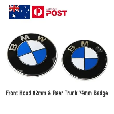 $14.50 • Buy Front Hood 82mm & Rear Trunk 74mm Badge Emblem Logo For BMW SERIES
