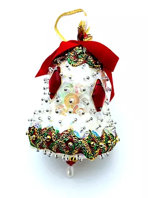 Gorgeous Royal Victorian Style Bell Christmas Ornaments 3.5  Beads Crystals Bow • $14.45