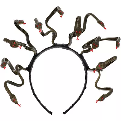  2 Count Medusa Headband Lifelike Snake Costume Hair Accessories • £17.59