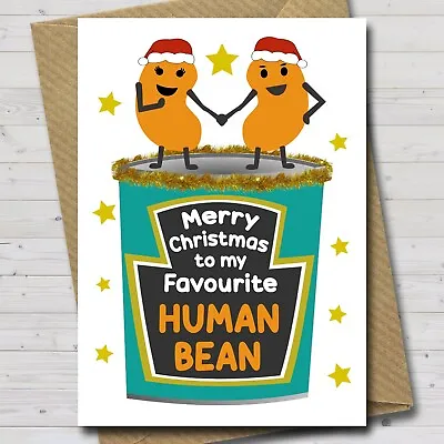 £2.99 • Buy My Favourite Human Bean Christmas Card - Funny Christmas Card Best Friend Family
