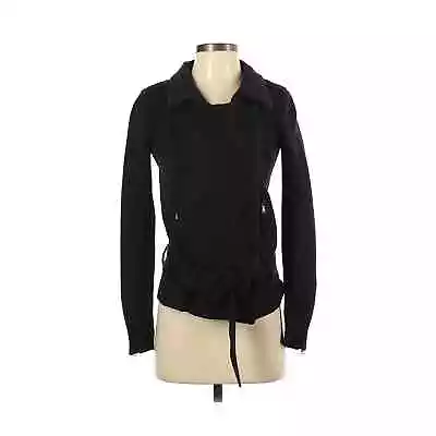 MODA INTERNATIONAL Womens Black Asymmetrical Motorcycle Sweater Jacket XS • $19