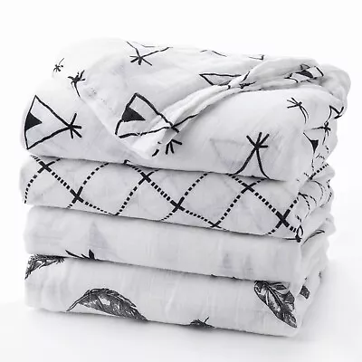 Baby Muslin Swaddle Wrap Luxurious Bamboo Fabric - Buy +2 And Get A Free Teether • $16