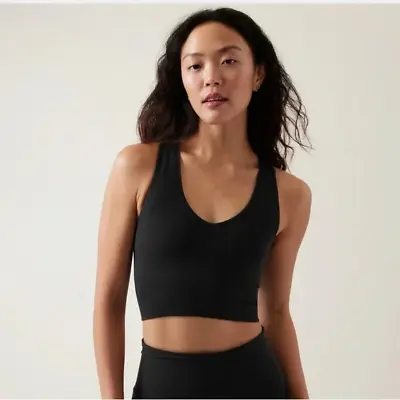 Athleta Aurora Crop Rib Tank Top | Black Small #556403 NWT • $29.95