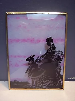 Vintage Reverse Silhouette Picture With Bubble Glass • $12.99