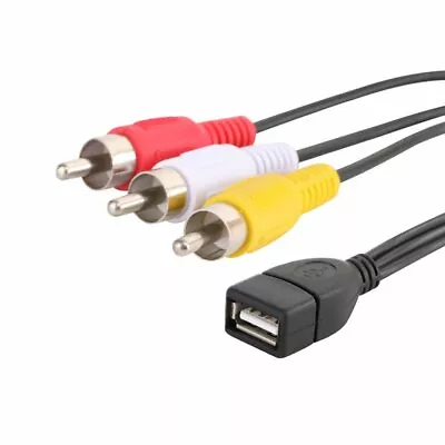 5FT USB 2.0 A Female To 3 RCA Male Audio Video AV Adapter Cable Cord For PC TV • $3.29