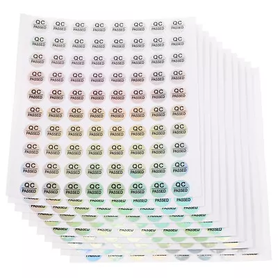 800 QC Passed Labels Stickers Tamper Evident Hologram Colored Status Tags-XL • £7.75