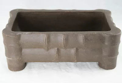 Vintage Rectangular Zisha Bamboo Shaped Bonsai Pot With Mesh 10 X 6.25 X 3.75  • $39.99