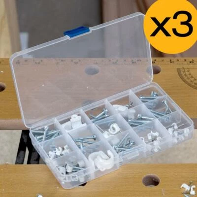 £3.99 • Buy 3x 15 Compartment Plastic Storage Box Jewellery Earring Beads Case Container