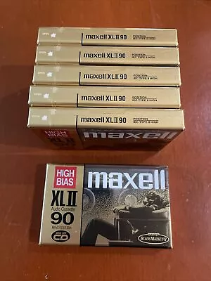 6 Pack Maxell XL-II 90-minute High Bias Black Magnet Tite Blank Audio Cassette • $33.46