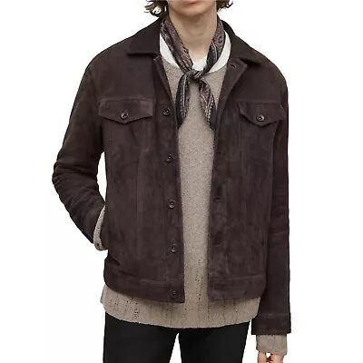 Brand New John Varvatos Andrew Suede Leather Trucker Jacket • $399.99