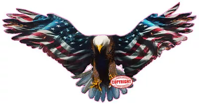 Patriotic Eagle Wings American Flag Decal • $7.99