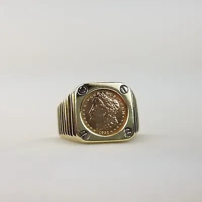 Vintage 14k Coin Ring Men's Three-tone Coin Ring Size 6.5 - Good Condition • $545