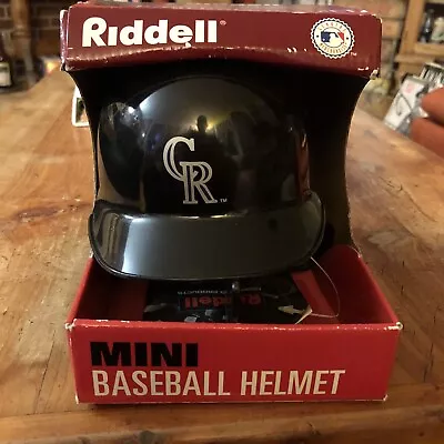 Colorado Rockies Mlb Mini Baseball Riddell Batting Helmet With Display Stand • $25