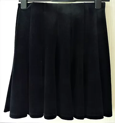 Brand New Black Polyester Elastane Soft Faux Velvet Skater Skirt 10 • £4.99