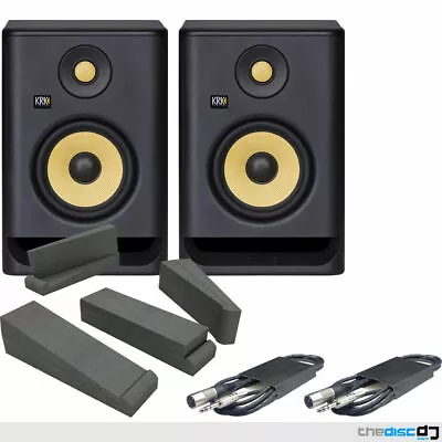 £349 • Buy Krk Rokit RP5 G4 Active Powered DJ Studio Monitors (Pair), Iso Pads & Leads