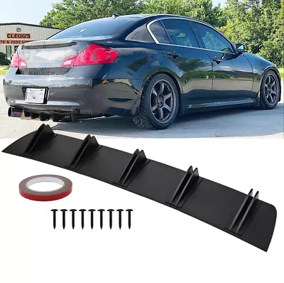 For Infiniti G37 G35 Sedan Rear Bumper Diffuser Spoiler Lip Splitter 5 Fins Wing • $39.13