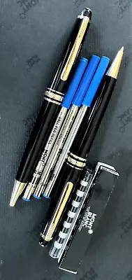 Montblanc Meisterstuck Classique 164 Gold Trim Ballpoint Pen And 165 Pencil Set • $230