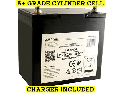 £236.80 • Buy Ultramax LI50-12 12v 50Ah LiFePO4 Battery For Personal Power - Lighting, Cameras