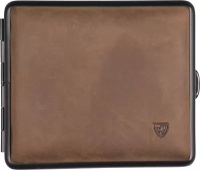 $54.49 • Buy Vom Hofe German ×18 Normal Cigarette Case / Brown Soft Leather / Elastic Band