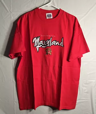 Maryland Terrapins T-Shirt Sport Attack Men's Size XL Red 100% Cotton NCAA • $13.99