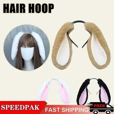 Cute Rabbit Bunny Plush Lop Ear Hairpin Clip Ribbon GX Bowknot Cosplay H7F9 • £3.68
