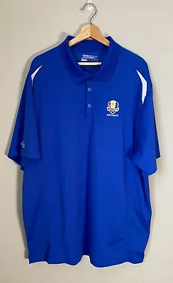 Nike Mens Ryder Cup 2012 Miracle At Medinah Blue Golf Polo Size 3XL XXXL Dri-Fit • $36