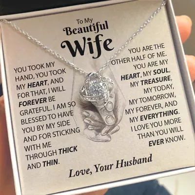 To My Beautiful Wife Necklace From Husband Mothers Day Romantic Gifts For Her • $17.99