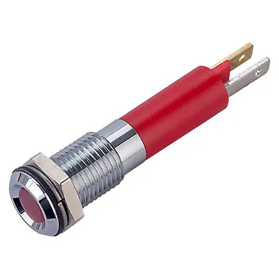 CML 19010353 M8 LED Indicator Red Flat Satin Chrome Bezel 24VDC • £4.14