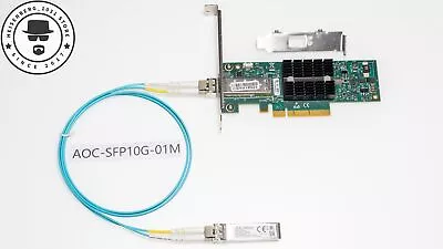MNPA19-XTR 10GB MELLANOX CX-2 PCIeX8 10Gbe SFP+ NIC MFM1T02A-SR AOC 1-30M NAS • $19.99