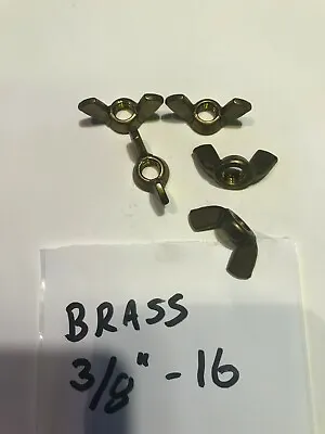 QTy (5) 3/8-16 Wing Nuts Solid Brass NEW • $7