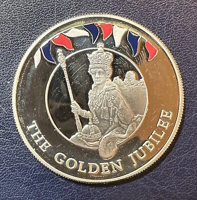 Falkland Islands 2002 50 Pence Crown Coin ~ Queen's Golden Jubilee ~ Coronation • £5