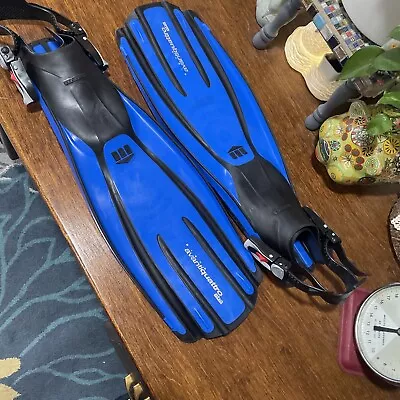 MARES Plana Avanti Quattro ABS Diving Fins Size SMALL Made In Italy Blue • $49.99