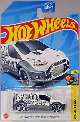 Hot Wheels 2023 White Ford Transit Connect #64 Hot Wheels Art Cars 6/10 • $3