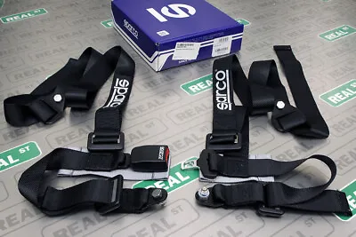 Sparco 4 Point Bolt-In Street Harness Seat Belt 2in Lap & Shoulder Straps Black • $139
