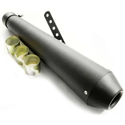 Black Motorcycle Megaphone Exhaust Silencer BSA/ Triumph • £28.95