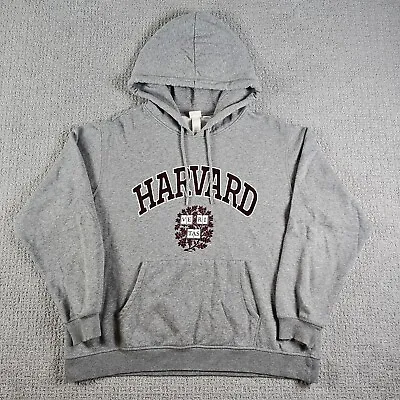 H&M LOGG Harvard University Gray Hoodie Sweatshirt Pullover Adult XL • $14.99