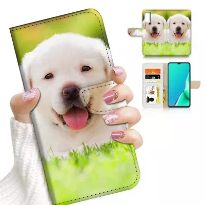 $13.99 • Buy ( For Oppo A57 / A57S ) Wallet Flip Case Cover AJ24054 Cute Puppy Dog