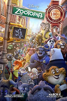 Zootopia 3d Movie Characters Walking Through City Art Print - Premium Poster • $59.95