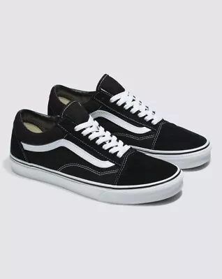 VANS Old Skool Size 7 Mens 8.5 Womens Black Suede & Canvas Classic Sneakers EUC • $70