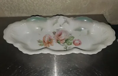 Vintage Leuchtenburg Germany Porcelain Serving Dish With Florals Luster Finish  • $29.99