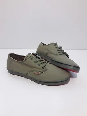 KUSTOM Romy Canvas Casual Sneaker Skate Shoes Military Green • $29.95