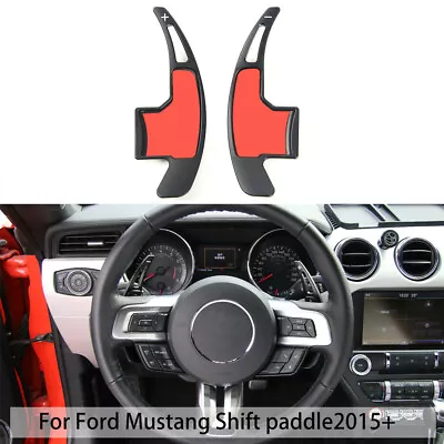 Aluminum Steering Wheel Shift Paddle Extended Shifter Trim For Mustang 15+ • $33.11