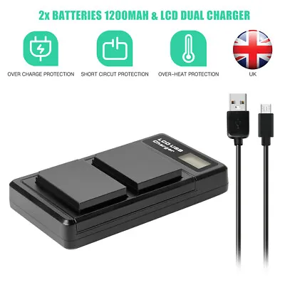 2x LP-E12 LPE12 Battery & LCD Dual Charger For Canon EOS M EOS 100D M10 M50 M100 • £22.91