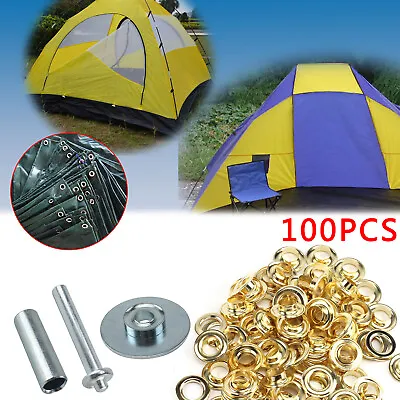 £9.39 • Buy Tarpaulin Tarp Tent Awning Groundsheet Repair Hole Kit Eyelets Grommets Tool