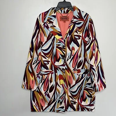 $39.99 • Buy MISSONI Target Jacket Womens XL 3-Button Trench Large-Print Floral Cotton Lined