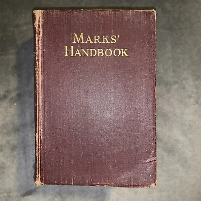 Mechanical Engineers Handbook By Lionel Marks 1941 4th Edition • $15