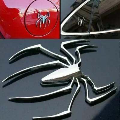 3D Metal Silver Spider Funny Sticker Emblem Badge Decal Decor Car Accessories • $4.69